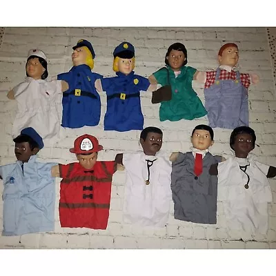 Learning Resources Multicultural Ethnic Hand Puppet Families Careers Vintage • $69.99