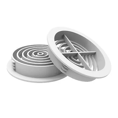 10 X White Plastic 70mm Round Soffit Air Vents / Upvc Push In Roof Disc / Fascia • £6.95