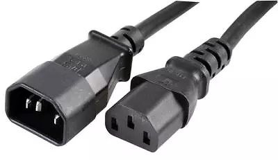 £2.99 • Buy 0.5m Kettle Extension Lead IEC Cable C13 To C14 Male Plug To Female Socket Black