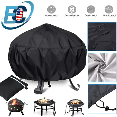 30 Inch Patio Round Fire Pit Cover Waterproof BBQ Gas Grill UV Protector Outdoor • $14.99