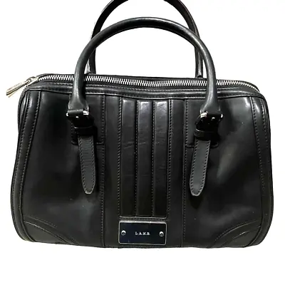 L.A.M.B. Black Leather Handbag Purse With Silver Hardware And Dust Bag • $166