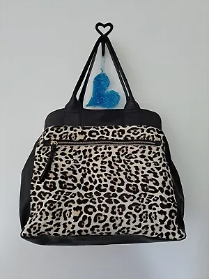 £31.99 • Buy Boden Sherborne Leopard Print Cow Hide And Italian Black Leather Tote Bag
