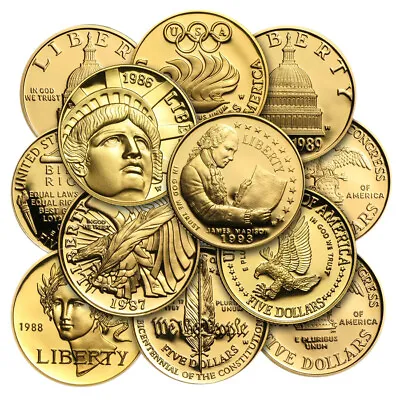 US Mint Gold $5 Commemorative Coins BU/Proof (Random Year) • $572.53