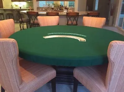 $50 • Buy Green Poker Felt Table Cover - Fits 60  Round Lifetime Table  Elastic Bl 