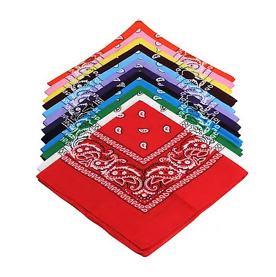 Lot  3/6/12 Pack Paisley Print Bandana 100% Cotton Head Warp Scarf • $10.88