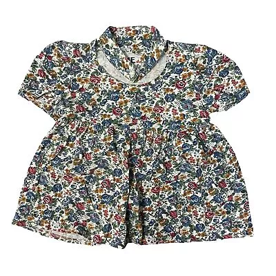 Vintage Girls Short Sleeve Floral Top With Collar Me Too Kids Size Small (7/8) • $22