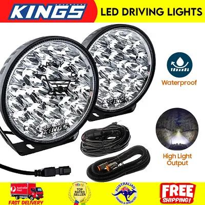 Kings Xtreme 9  LED Driving Lights Offroad Spot Flood Pair Lamp Lux Lumens New • $234.57