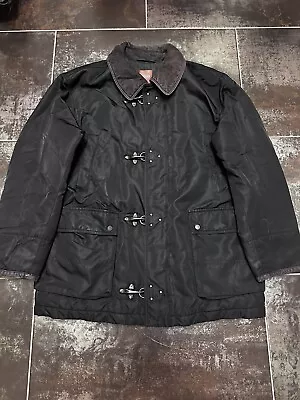 E6 Hugo Boss Mens Olrik Winter Jacket Black Nylon Toggle Clasp Coat 40 Regular • $42