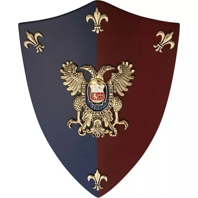 Art Gladius Toledo Mini Shield Red And Blue With Brass Metal-Accents Hardware • $39.59