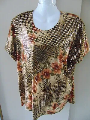 CLEARANCE!!!   Lovely La Bass Ladies   Sparkly Gold Top - Soft And Stretchy M/l • $7.45