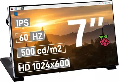 GeeekPi 7 Inch LCD Screen For Raspberry Pi 1024x600 IPS LCD Display HDMI Porta • £42.99
