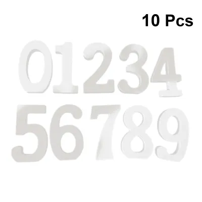  10 PCS White Wooden House Decorations For Home Birthday Table Number Holder • £12.78