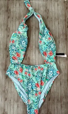 Nwt Victorias Secret Swim Wrap Halter One-Piece Swimsuit Butterfly Floral M • $39.99