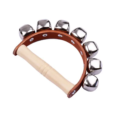 Handbell Hand Bells With 7pcs Jingle Bells Wood Handle Musical Instrument Y9B1 • $8.87