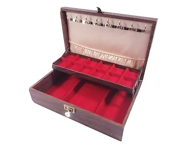 Vtg Mele Jewelry Box Storage Display Chest Ring Earring Necklace Organizer W/Key • $25.86