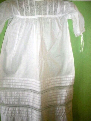 £25 • Buy Antique Baby Christening Gown.  Broderie Anglais,pin Tucks
