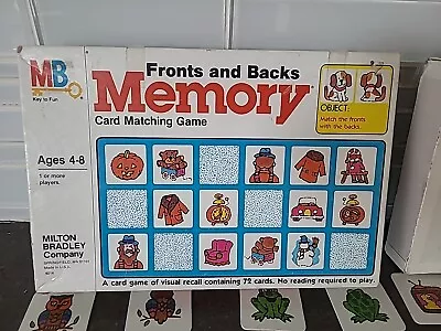 Vintage Memory Fronts And Backs Game Milton Bradley 4014 Missing 4 Cards • $21.95