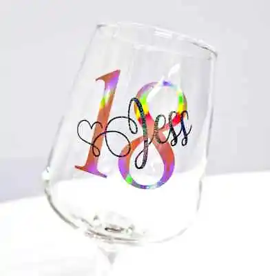 Personalised 18th Birthday Gift Large Wine Glass Gifts For Her Girl Daughter • £9.99