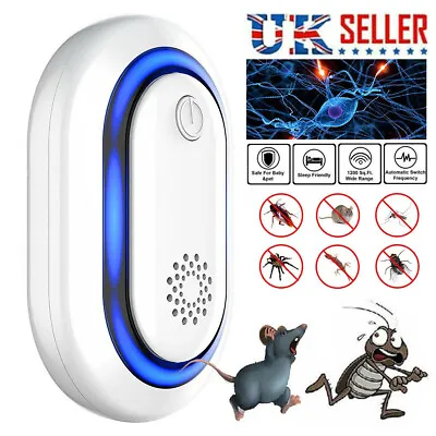 Ultrasonic Physical Silent Rat Insect Repellent Plug In Mosquito Pest Repeller • £10.69