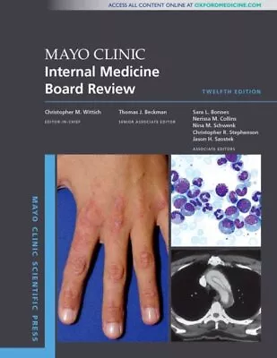 Mayo Clinic Internal Medicine Board Review Paperback By Wittich Christopher... • $193.29