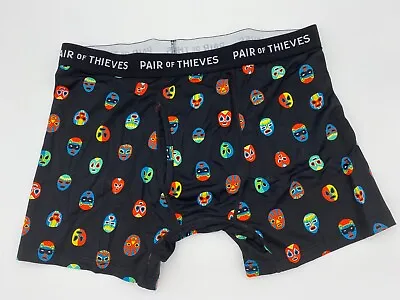 Pair Of Thieves Men's Tagless SuperFIT Boxer-Briefs - Mask Print Large 34-38 • $9.99