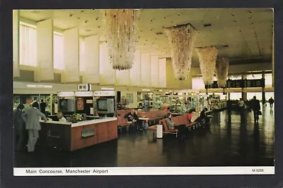 Postcard Manchester Airport Lancashire Vintage Main Concourse Aviation • £6.99