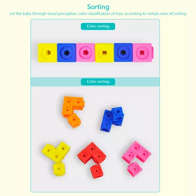 100pcs Math Link Cubes Toy Kids Learning Multilink Counting Blocks Birthday Gift • £13.07