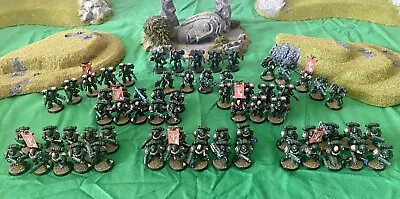 Warhammer 40k Dark Angels Classic Large Plastic Well Painted Army (66 Figures) • $38.58