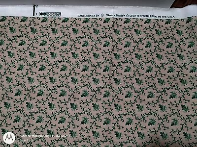 VINTAGE WESTERN TEXTILES COTTON FABRIC USA Green Gold/Tan 5+ Yards Excellent Con • $25