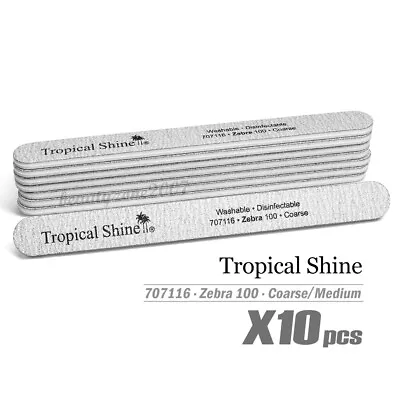 Tropical Shine Zebra Nail File 100/100 #707116 X 10 Pcs - Coarse/Coarse • $12.99