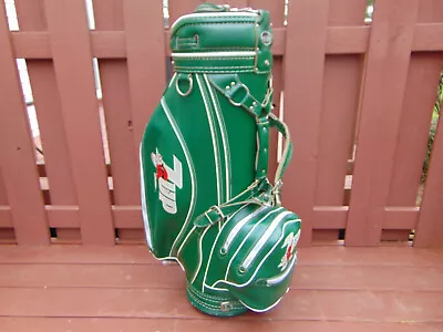 SHARP-7 UP  10  GREEN 6 Way Staff Cart Golf Bag By MILLER GOLF CO.-Collectable 2 • $149