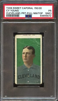 1909 T206 Sweet Caporal CY YOUNG Portrait *RARE Full Name At Top* PSA 1 (mc) • $2500