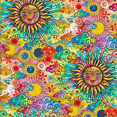 Stargazer Rising Sun Premium Quilting Fabric By Dean Russo For 3 Wishes Fabric • £5.75