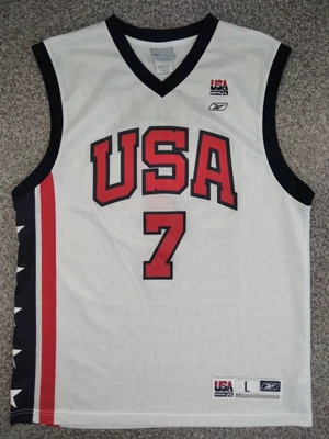 £52.80 • Buy NBA USA Jermaine O'Neal #7 Jersey Reebok Basketball National Team Size L, KIN