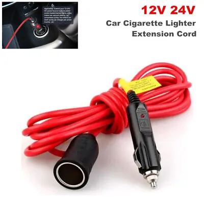 12V 24V Car Cigarette Lighter Extension Cord 3.6M Car Splitter Charger Cable • £9.59