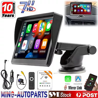 7  Portable Wireless Apple Carplay Android Auto Car Stereo Radio Bluetooth + CAM • $69