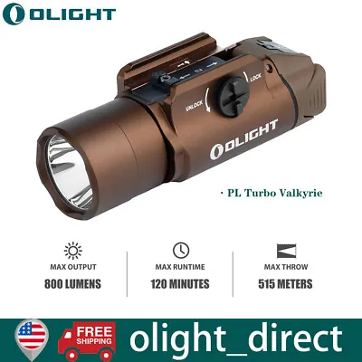 Olight PL Turbo Valkyrie Tactical Light With Rail Mount Weaponlight Desert Tan • $89.99