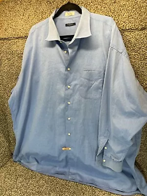 Burberry Of London Blue Pinpoint Oxford Dress Button Down Shirt 20-35 4XL • $34.99