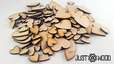 Wooden MDF Hearts Shape 3mm MDF Craft Shape Tags Embellishments Decoration • £2.15