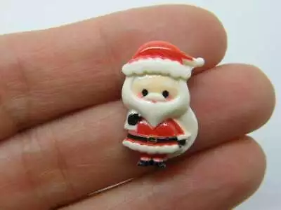 12 Father Christmas Santa Embellishment Cabochons Red Black White Resin CT136 • £2.30