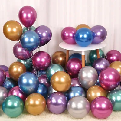 $9.26 • Buy CHROME BALLOONS METALLIC LATEX PEARL 12  Helium Baloon Birthday Party