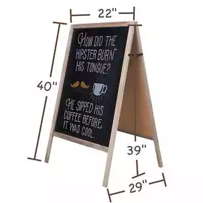 40  X22  Double Sided Wooden A-Frame Sidewalk Chalkboard Easel Sign Display Gift • $52.51