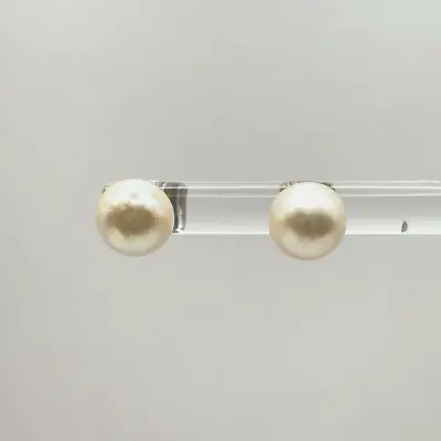 Vintage 14k Gold Zales Cultured Pearl 6.5mm Post / Stud Earrings In Original Box • $43.73