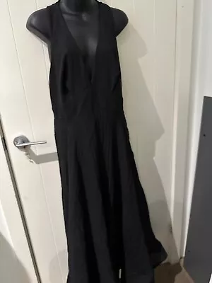 SHEIKE Black Cocktail Dress Long - Size 16 Racer Back Shimmer • $40