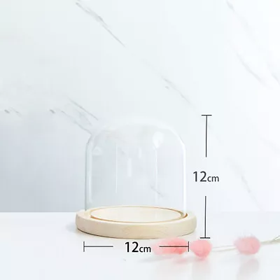 £17.58 • Buy Glass Dome Display Bell Jar Cloche Wood Base Figure Action Doll Storage Decor