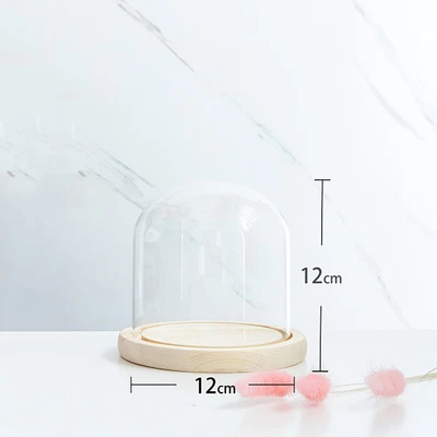 £17.58 • Buy Glass Dome Display Bell Jar Cloche Wood Base Figure Action Doll Storage Decor