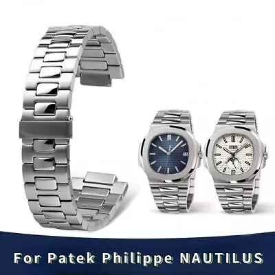 £65.84 • Buy Stainless Steel Watch Band Fit For Patek Philippe Nautilus 5711/5726 Strap 25mm