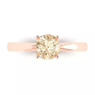 1.0ct Round Cut Designer Statement Bridal Classic Morganite Ring 14k Pink Gold • $276.96