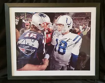 TOM BRADY / PEYTON MANNING Autographed 8  X 10   Photo Framed • $62