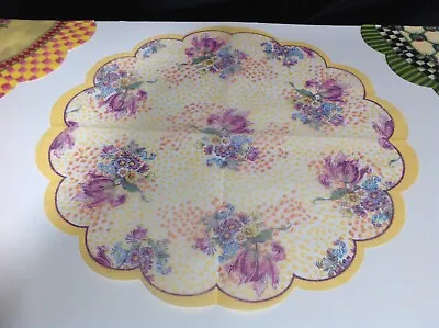 1 MacKenzie Childs Grannys Room Round Scallop Fan Napkin For Decoupage • $5